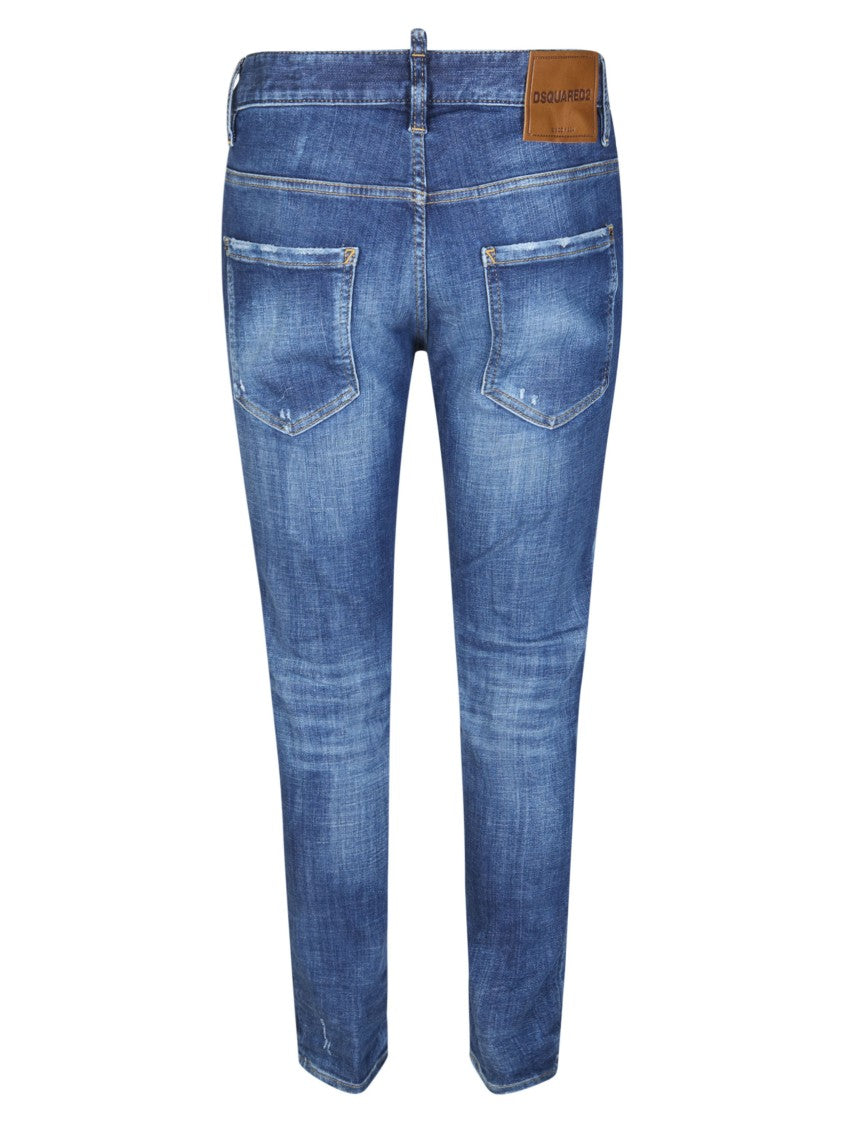 Dsquared2 Blue Skater Distressed Rips Jeans