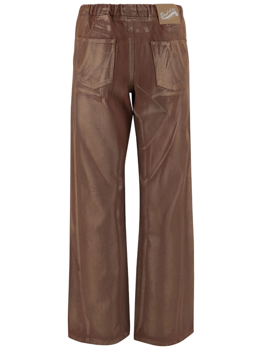 Don't @ Me Wide-Leg Cotton Trousers With Adjustable Drawstring