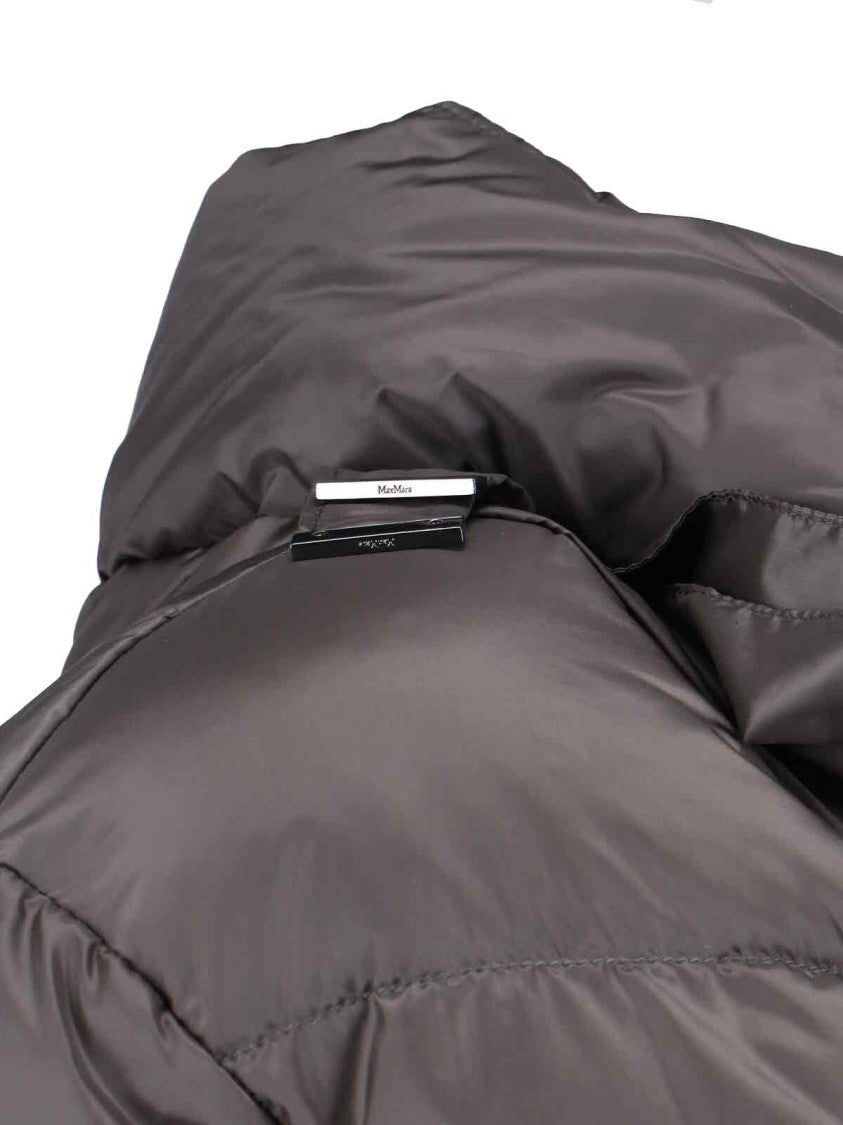 Max Mara Cropped Puffer Jacket With Adjustable High Collar And Matte Finish