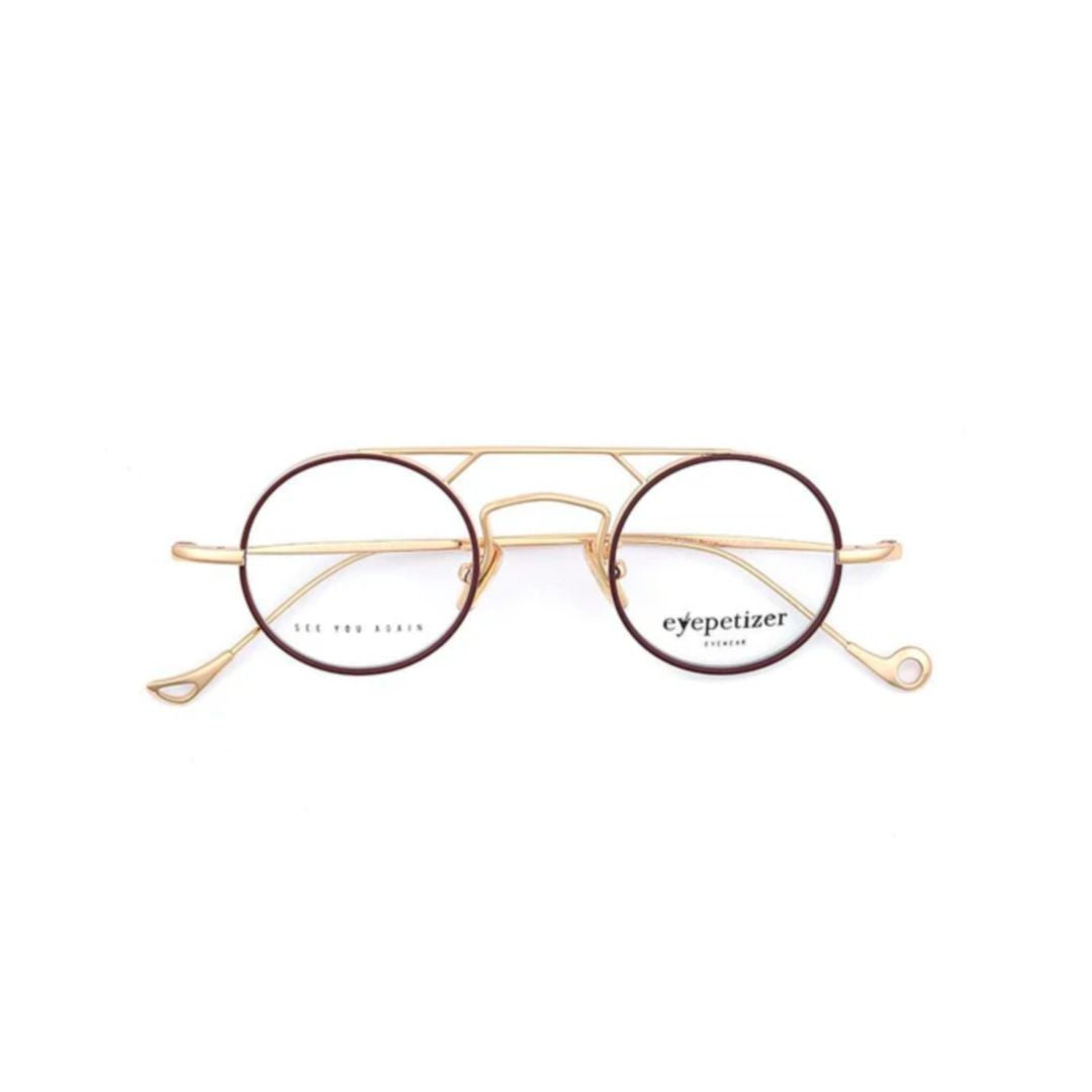 Eyepetizer Gold Oval Metal Double-Bridge Sunglasses