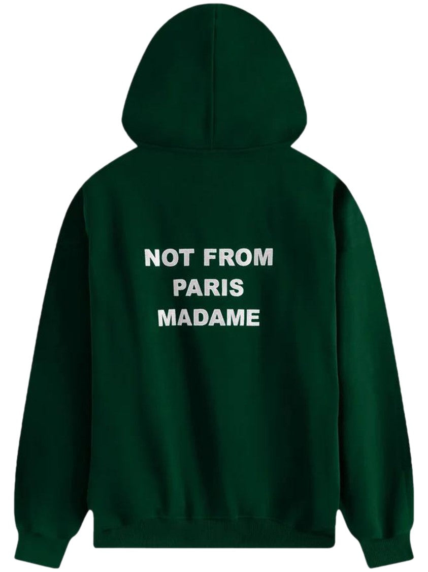 Drôle De Monsieur Bold Slogan Cotton Hoodie With Classic Fit