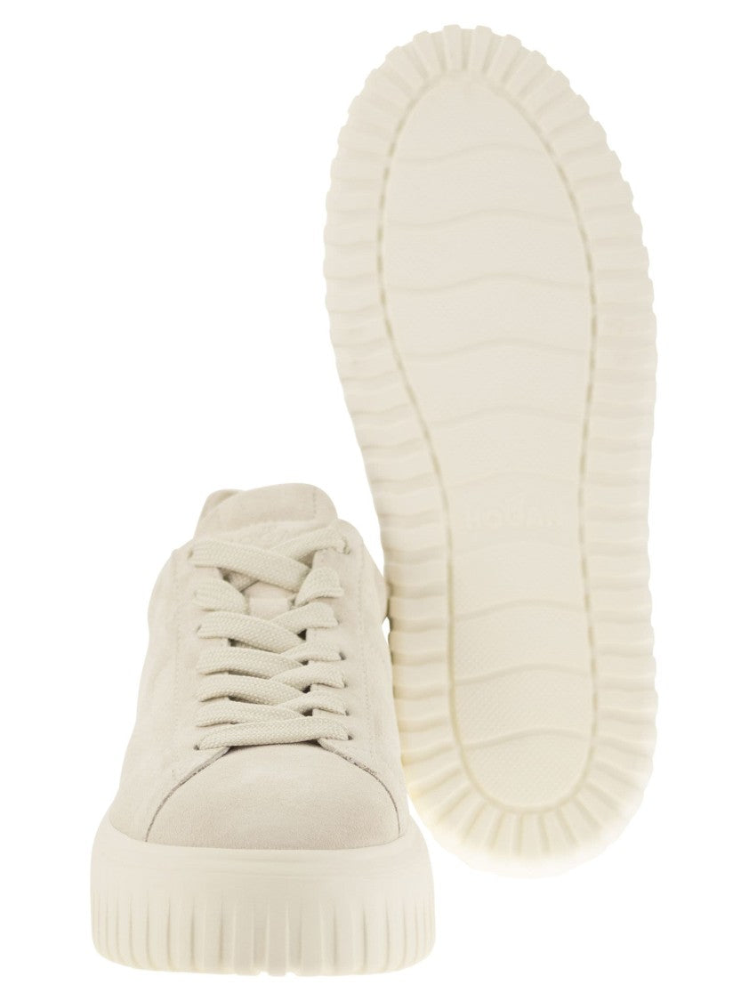 Hogan Suede H-Stripes Sneakers With Extra-Light Sole