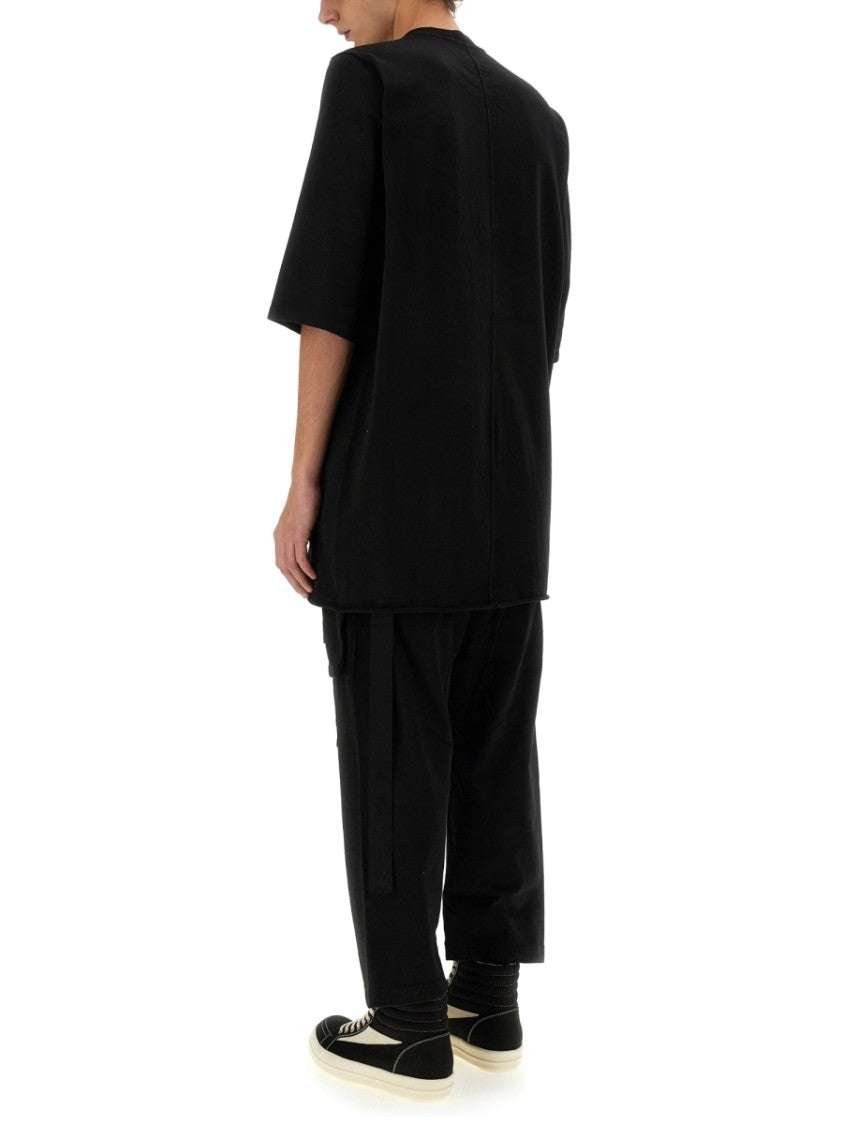 Drkshdw By Rick Owens Oversized Black Cotton T-Shirt With Relaxed Fit