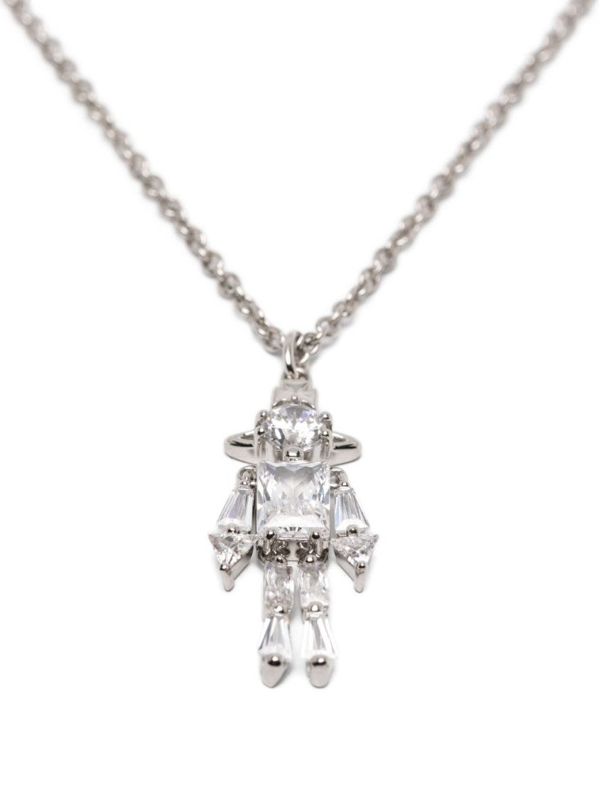 Vivienne Westwood Silver-Tone Chain Necklace With Robot Pendant