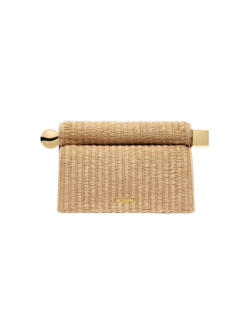 Jacquemus Rond Carre Clutch Natural And Black