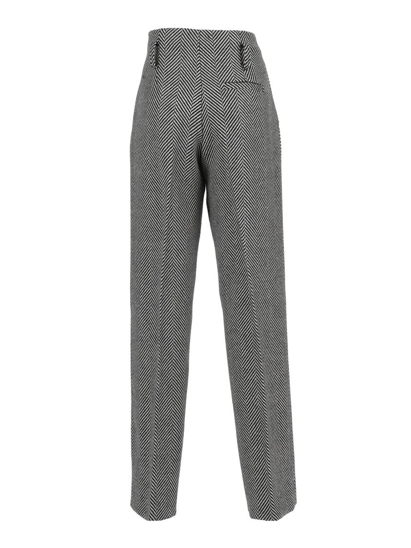 Forte Forte High-Waisted Chevron Wool Trousers