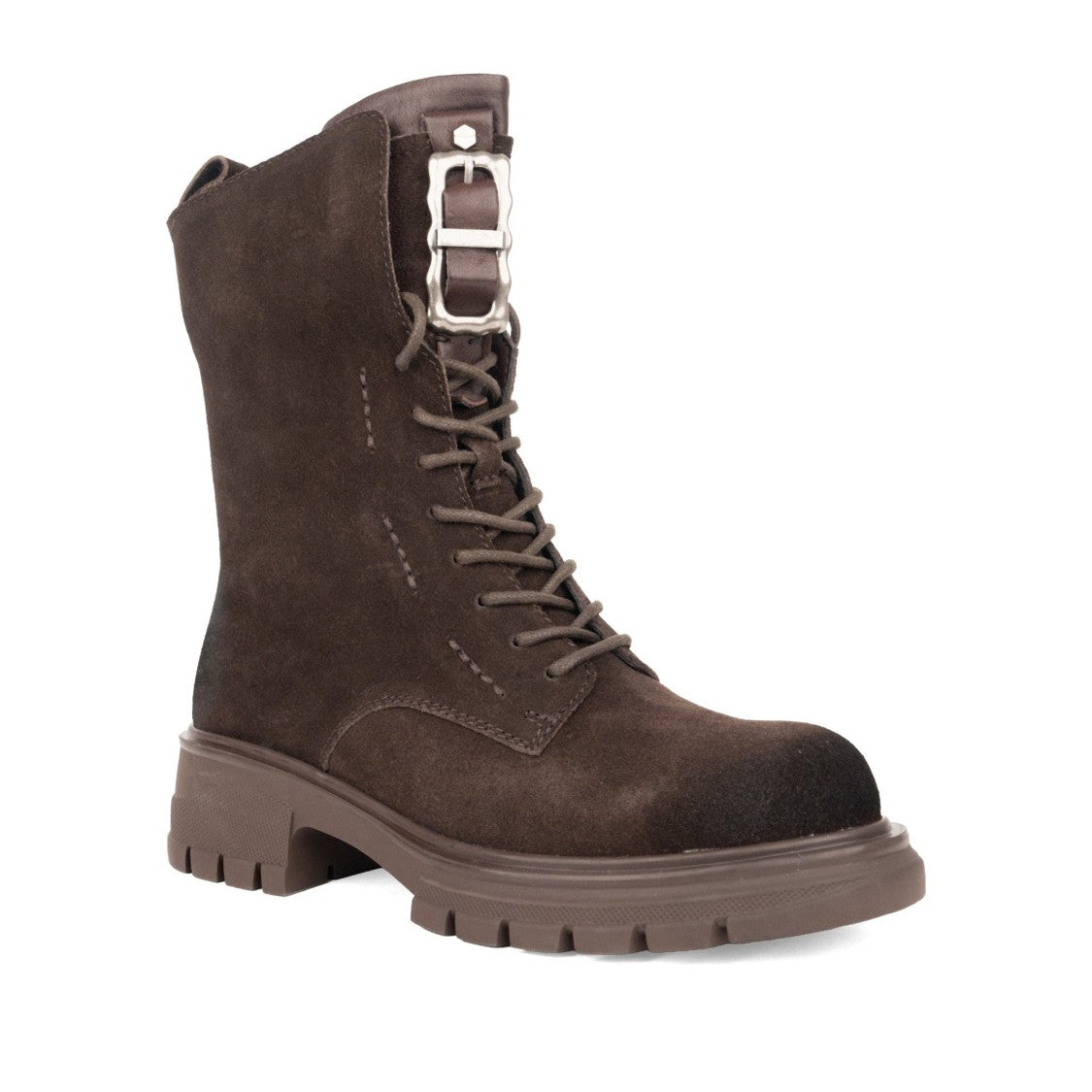 Linda Baumann Brown Rugged Sturdy Buckle Leather Ankle Boots
