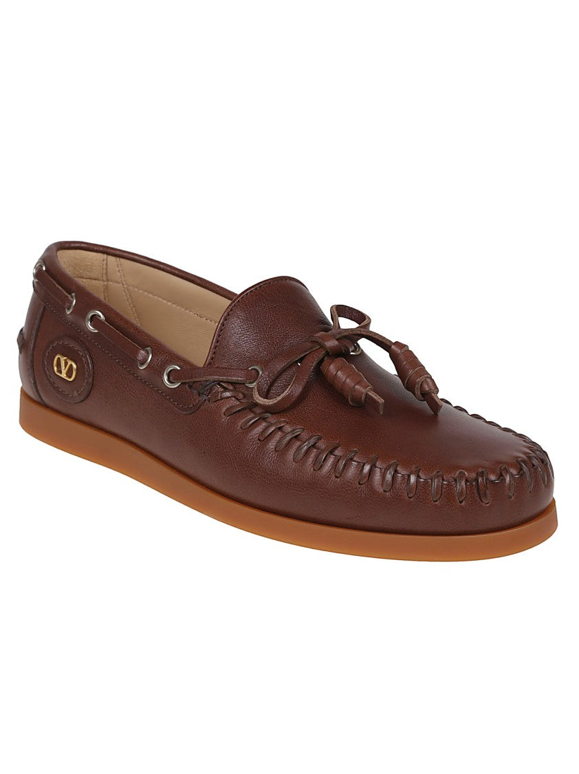 Valentino Garavani Buffalo Leather Boat Shoe