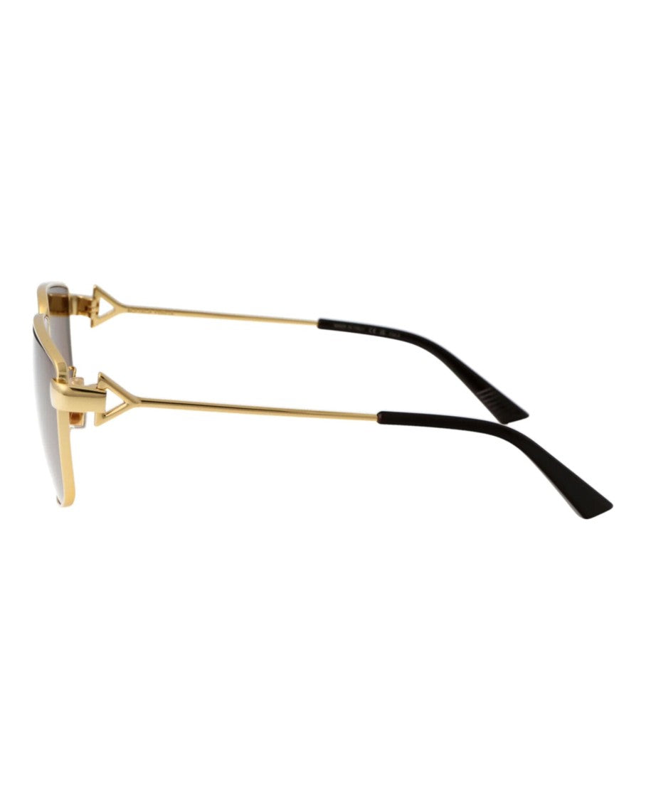 Bottega Veneta Square-Frame Metal Sunglasses With Gold-Tone Detailing