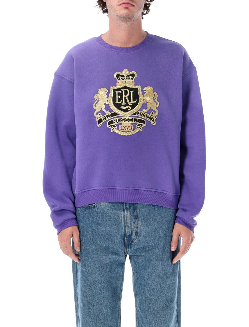 Erl Crest Crewneck Ribbed Sweatshirt