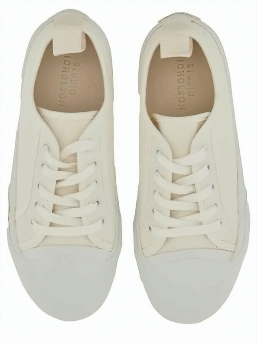 Studio Nicholson White Cotton Low-Top Sneakers