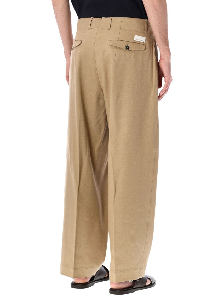 Nine In The Morning Damiano Pleated Neutral Beige Trousers