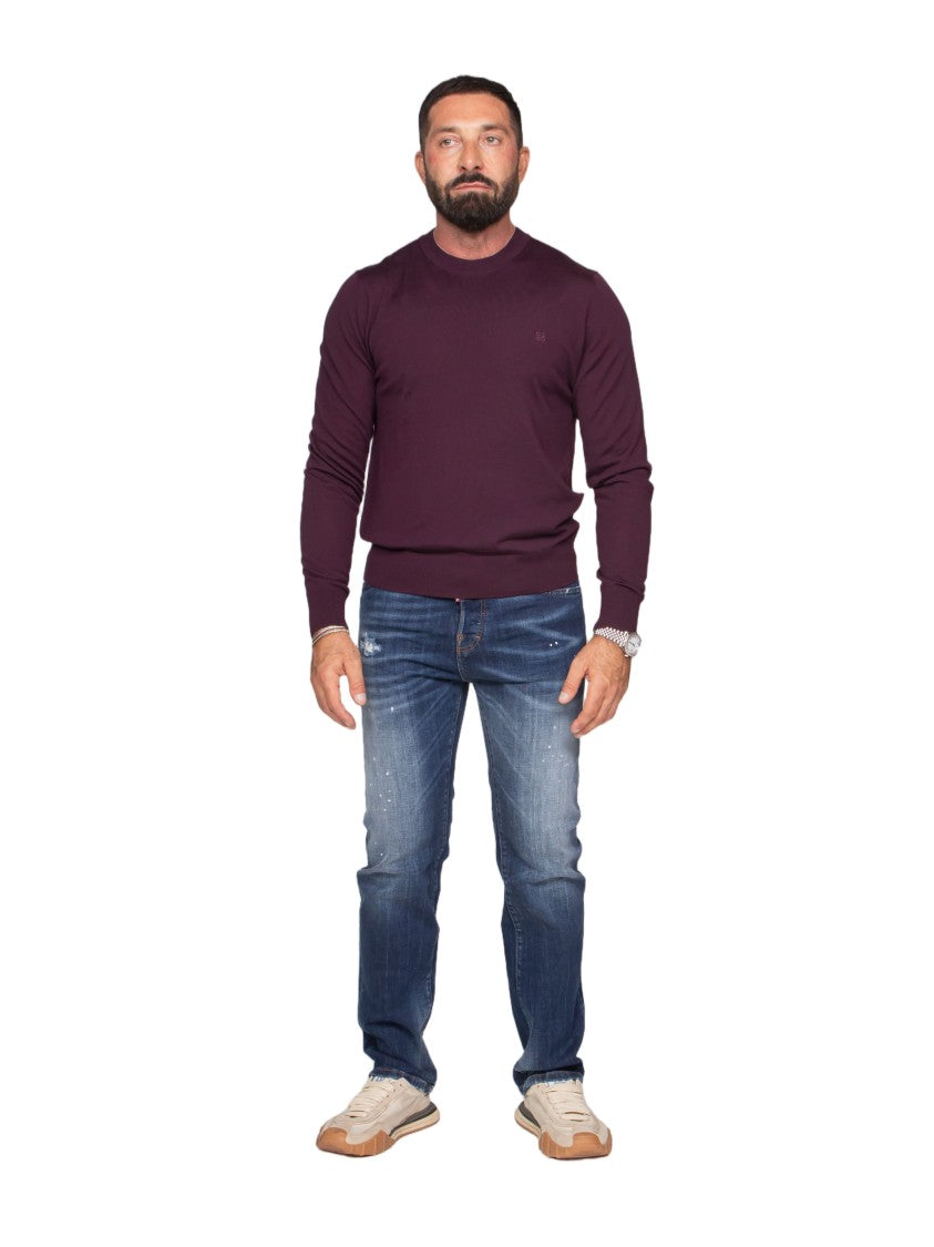 Dsquared2 Fitted Long-Sleeve Sweater With Crew Neckline And Logo Detail