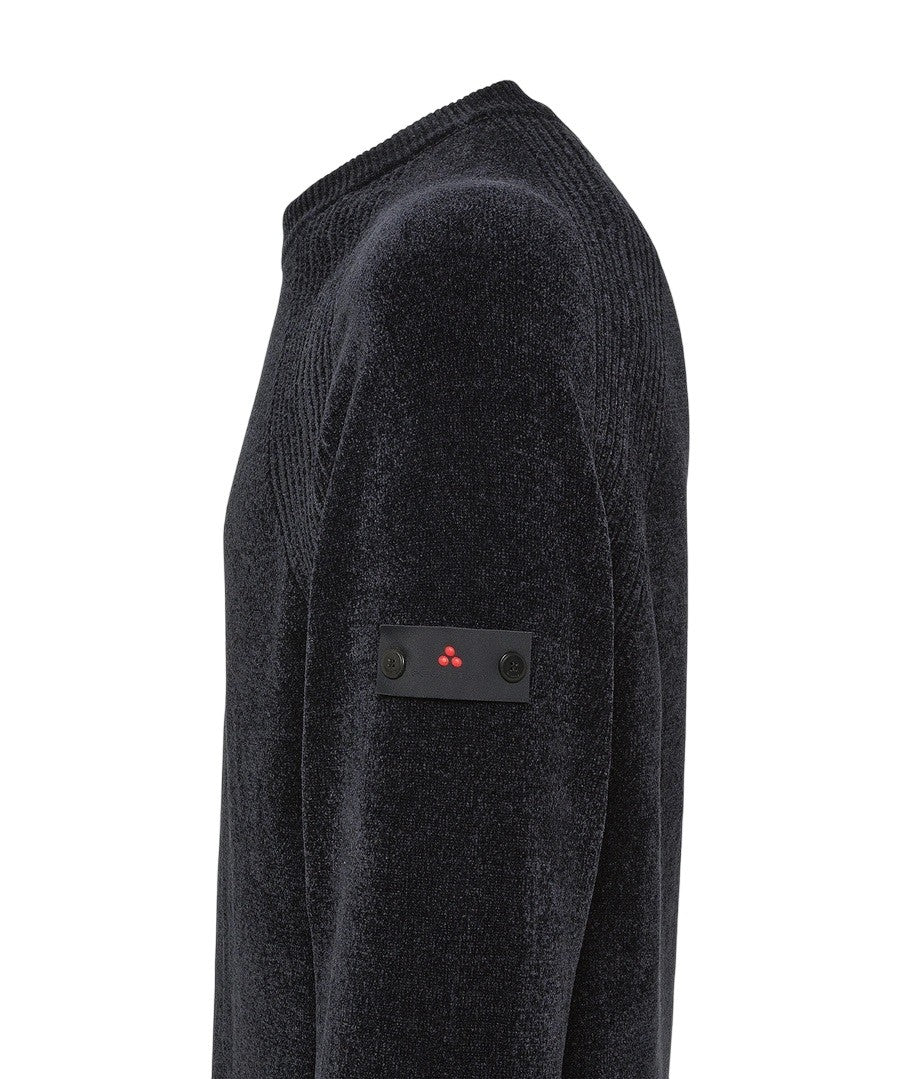 Peuterey Blue Chenille Tricot Crewneck Sweater
