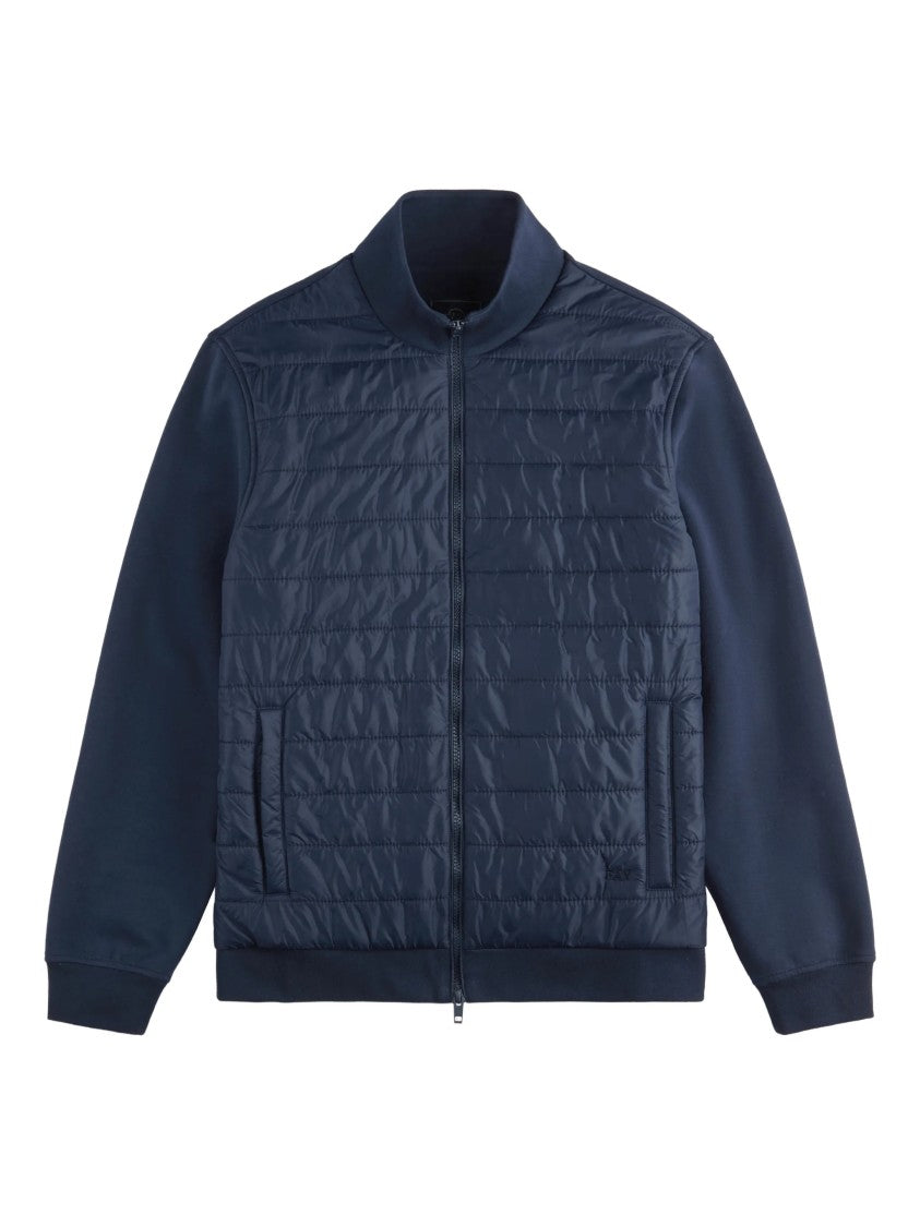 Fay Quilted Front Panel Smooth Fabric Jacket