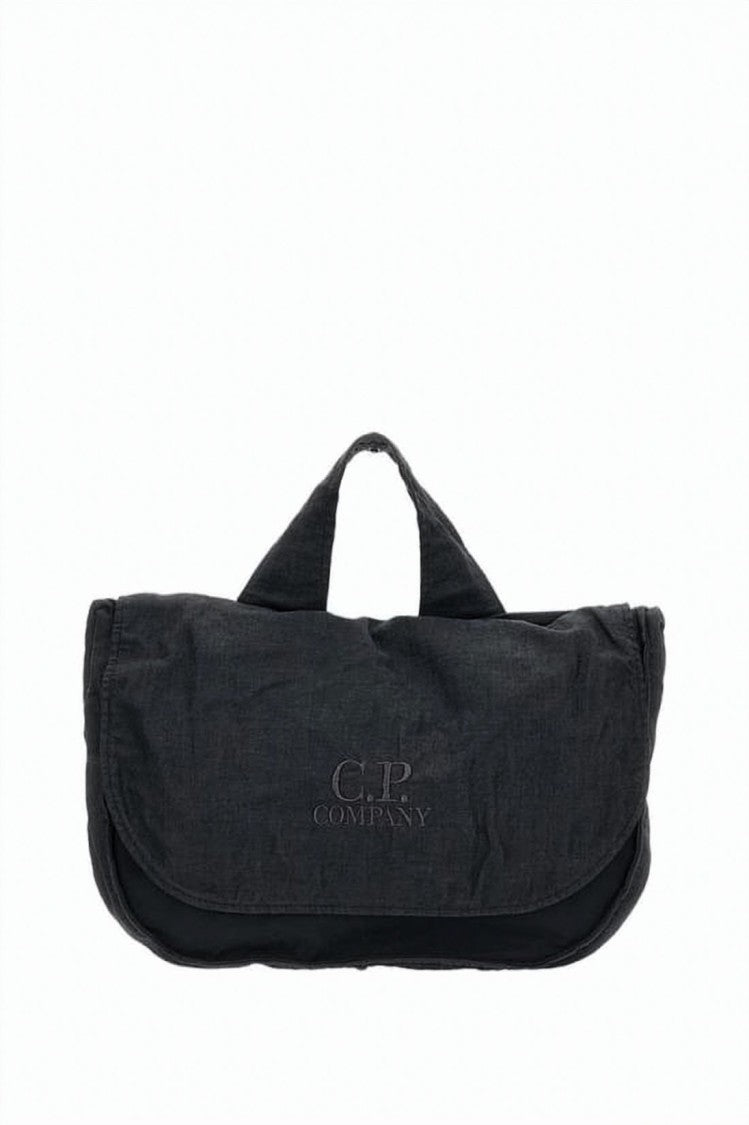 C.P. Company Black Refined Padded Shoulder Flap Bag