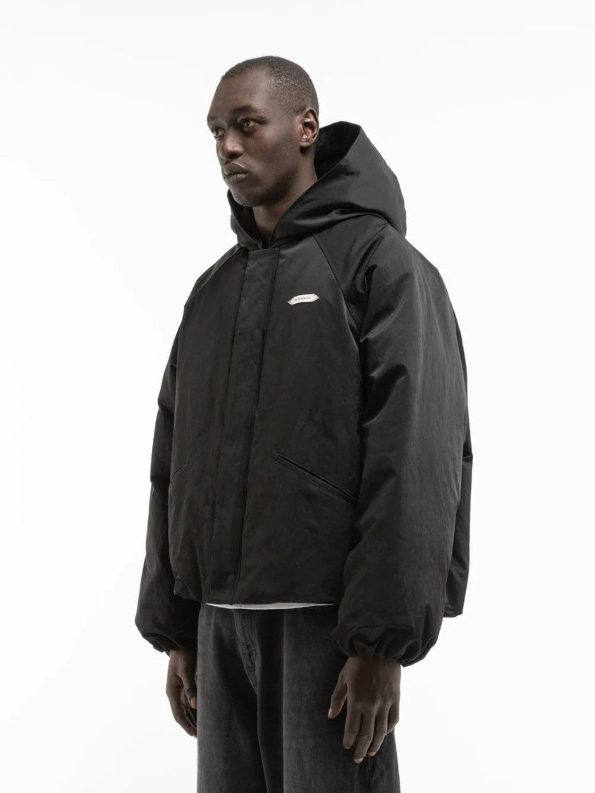 Reternity Black Boxy Oversized Puffer Nylon Down Jacket