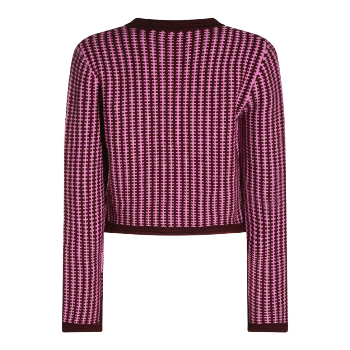 Versace Textured Knit Gold Button Cropped Sweater