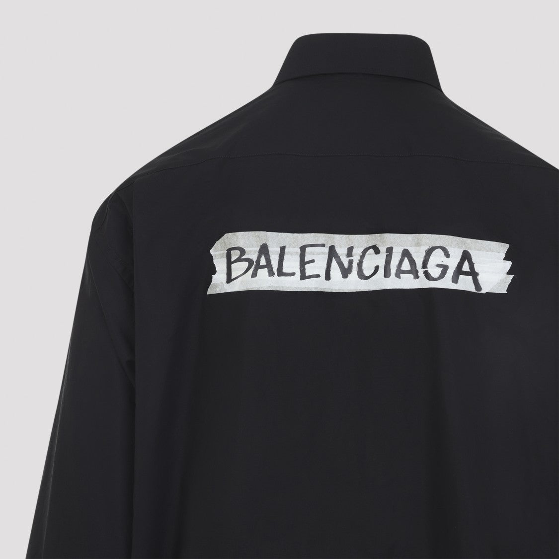 Balenciaga Ls Large Fit Black Cotton Shirt