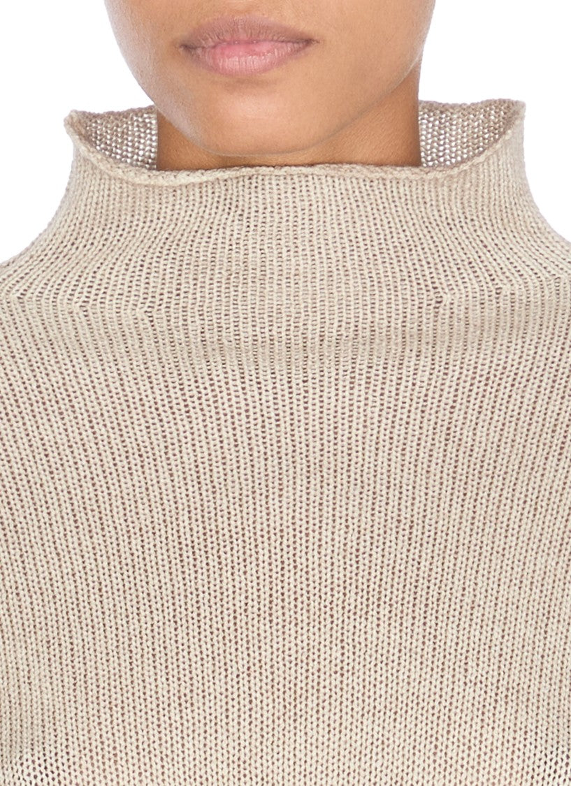 Avant Toi Beige Cashmere Sweater With Crew Neckline