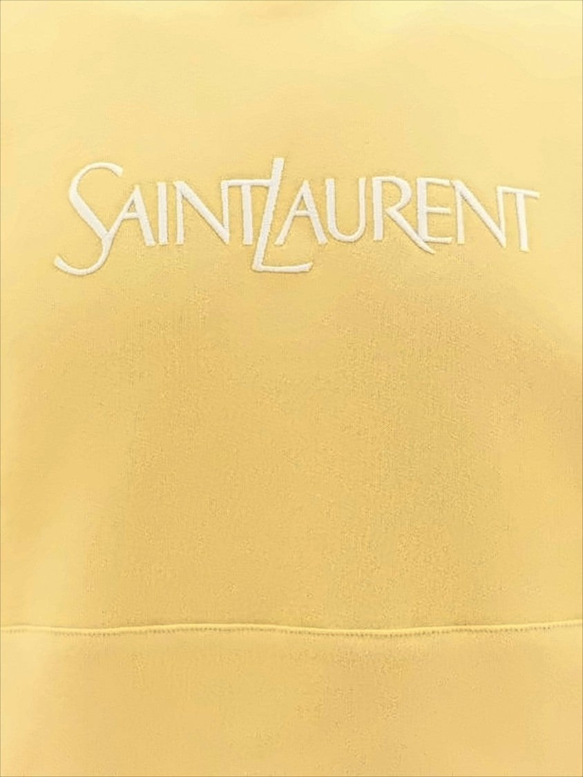 Saint Laurent Relaxed Fit Organic Cotton Hoodie With Bold Logo