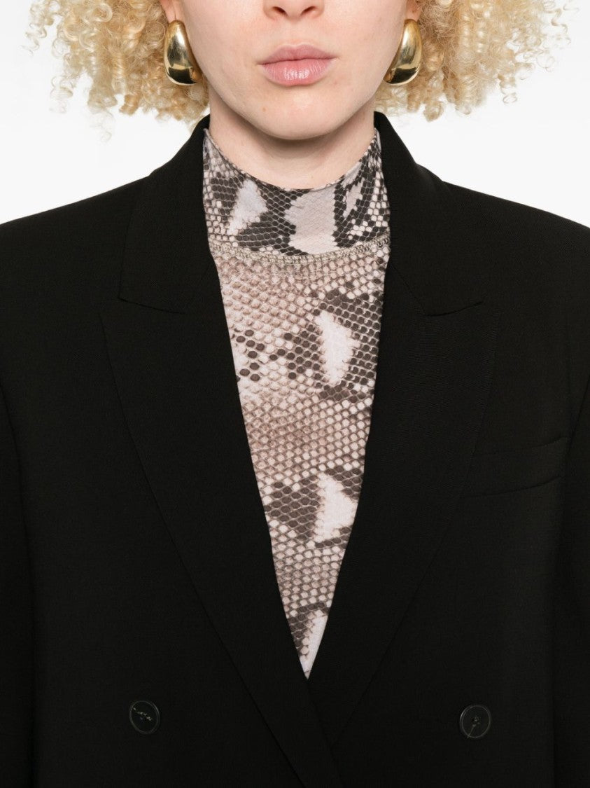 Forte Forte Double-Breasted Black Jacket With Tailored Fit