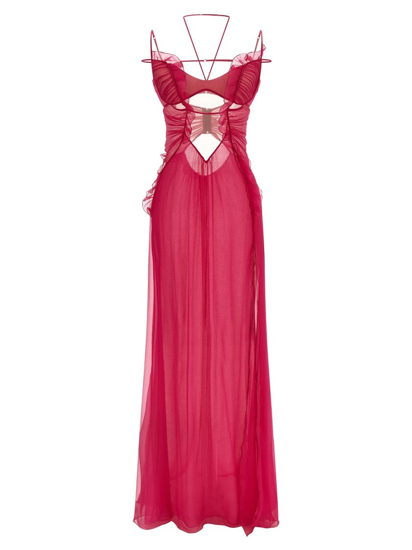 Nensi Dojaka 'Frilled Gown With Cutouts' Dress