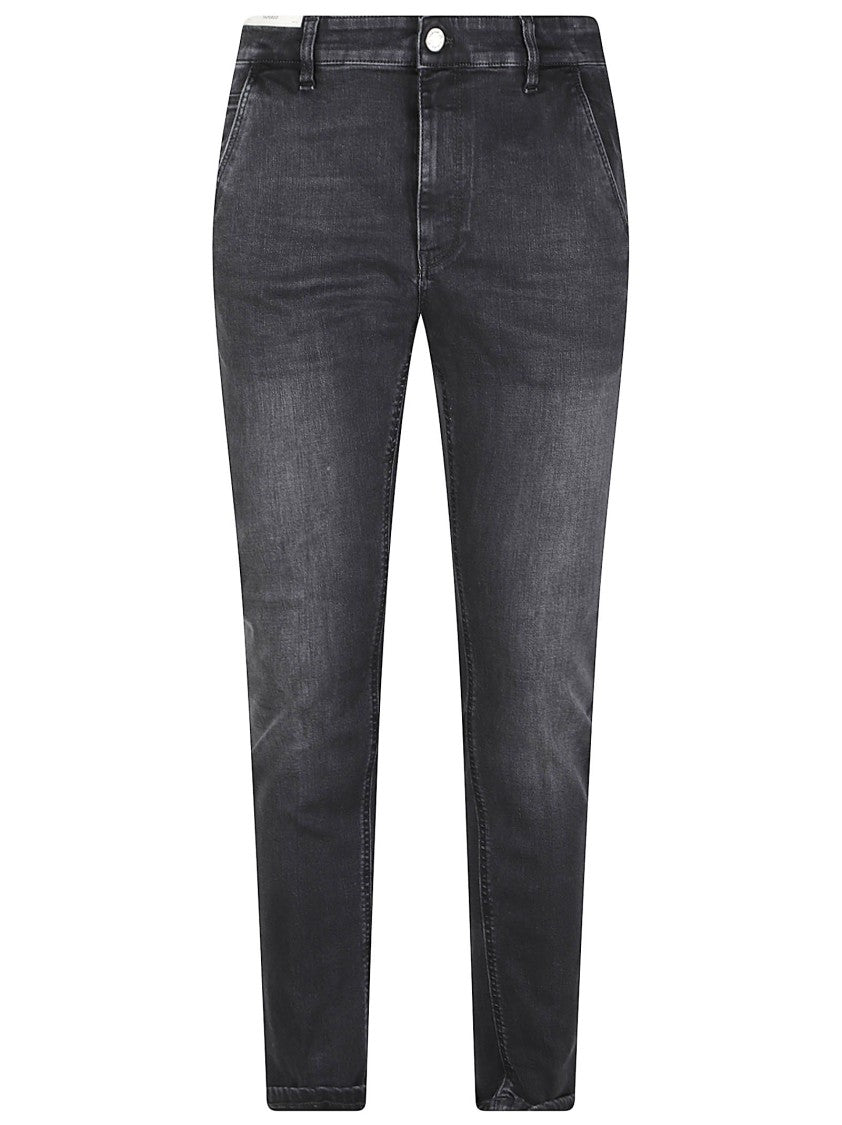 Pt Torino Dark Grey Indie Slim-Fit Tapered Denim Jeans