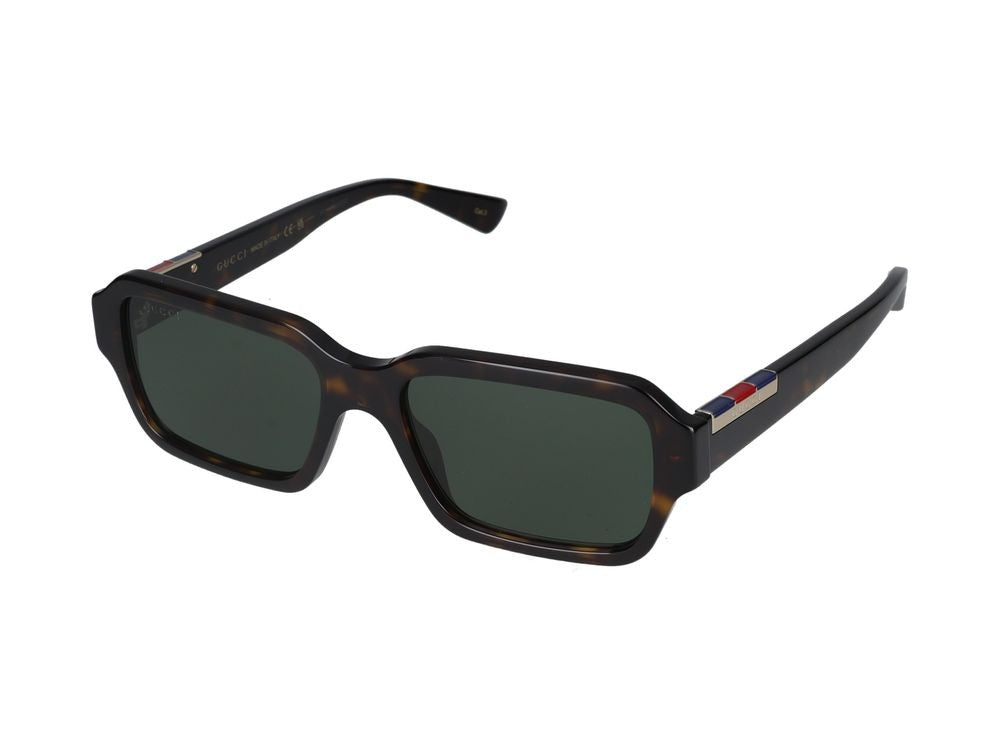 Gucci Havana Tortoiseshell Finish Bold Square Sunglasses