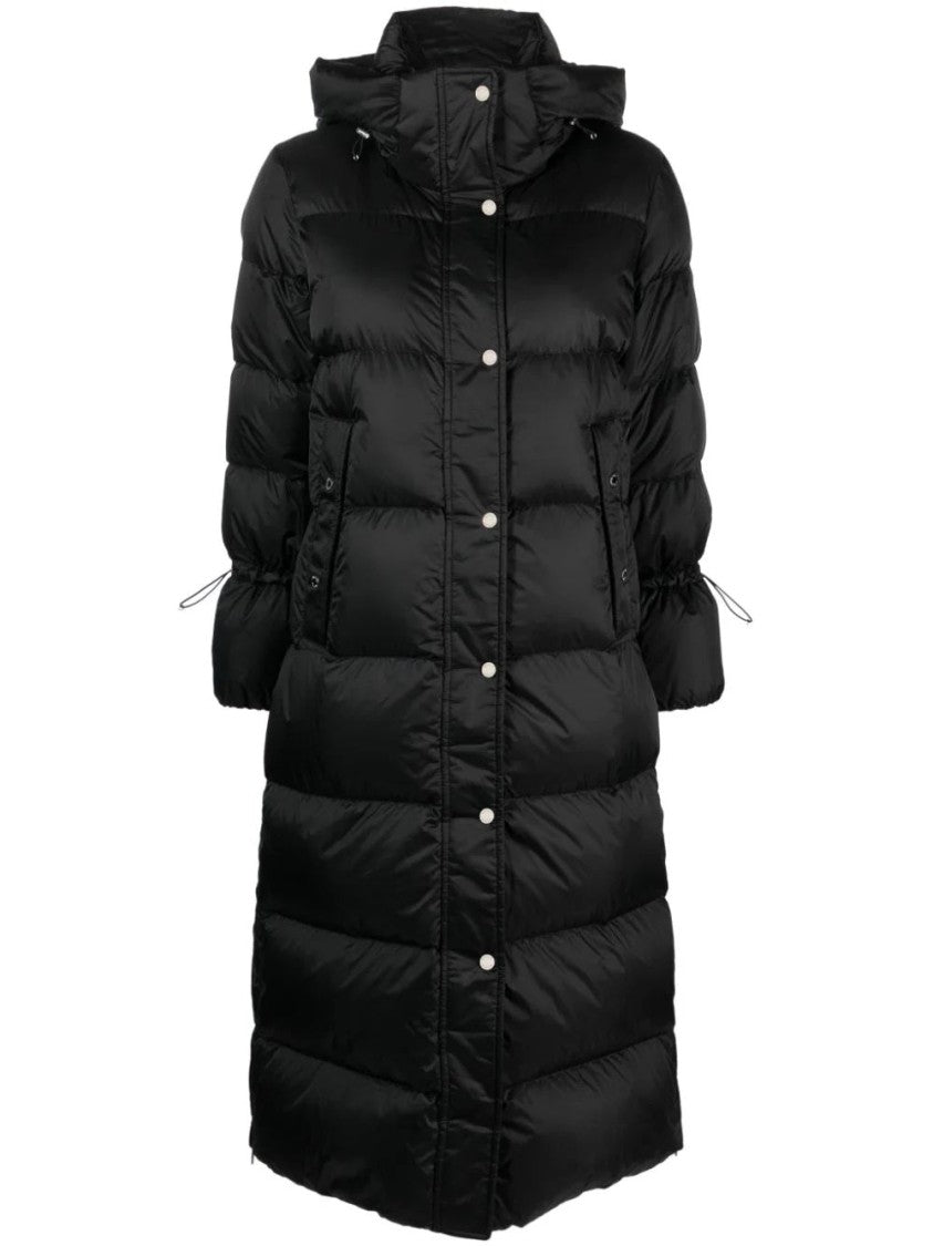 Moorer Quilted Long Puffer Coat With Adjustable Drawstrings