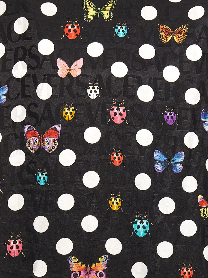 Versace Home Heritage Butterflies & Ladybugs Polka Bathrobe