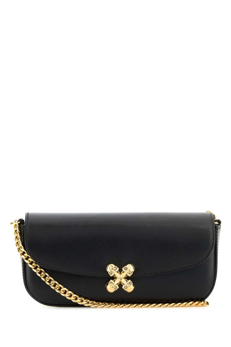 Alexander Mcqueen Black Healthier Small Skull Flower Crossbody Bag
