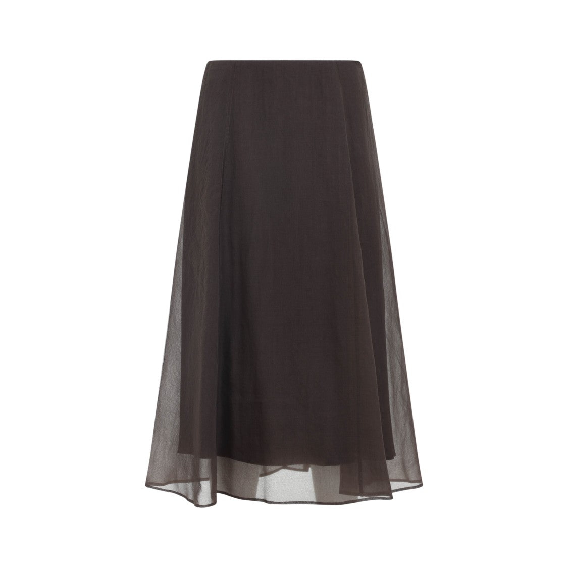 Brunello Cucinelli Sheer Silk Maxi Skirt With Flowing Silhouette