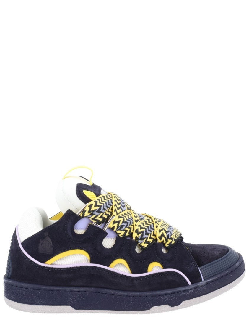 Lanvin Black Curb Zigzag Laces Padded Sneakers