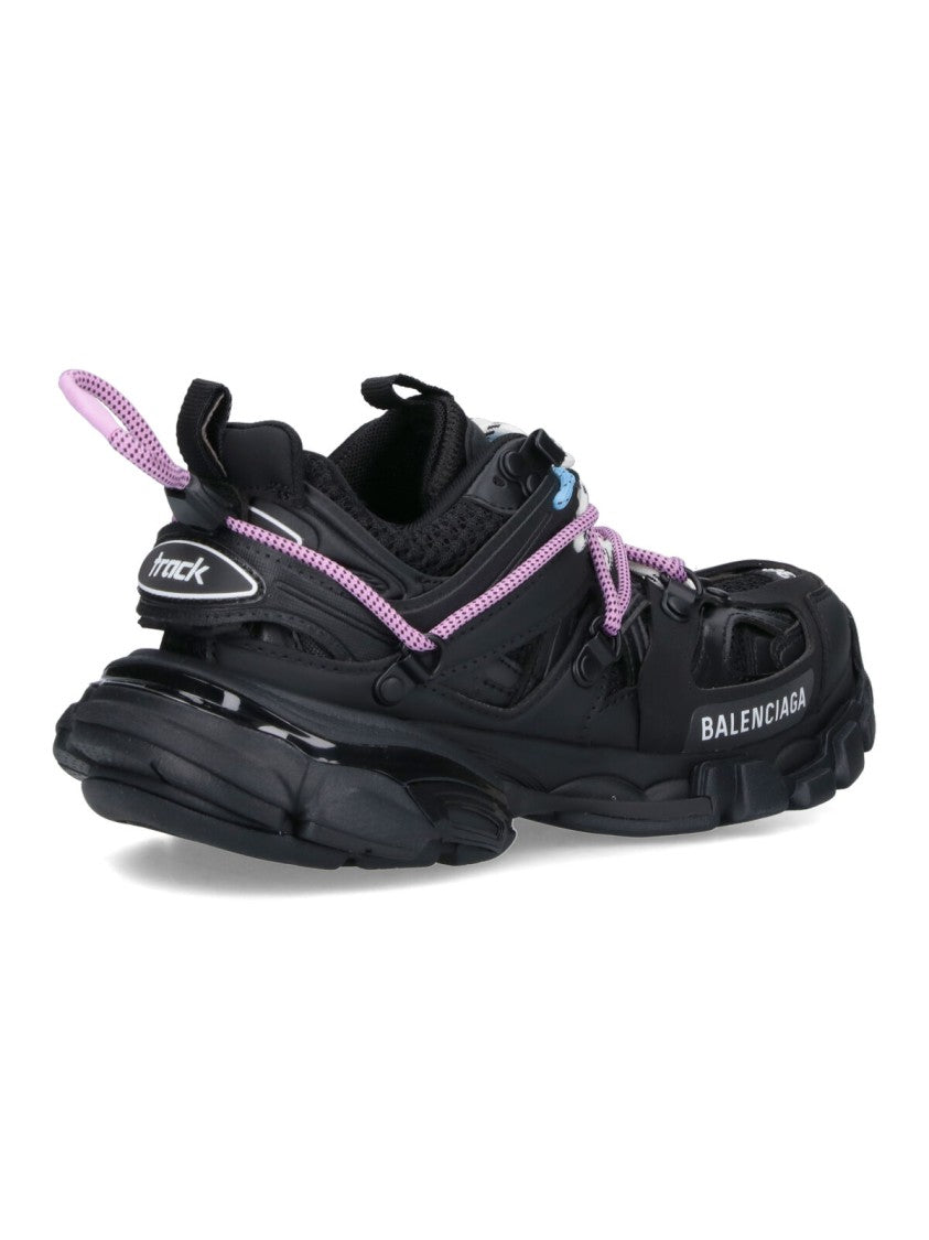Balenciaga Chunky Black Sneakers With Multicolor Laces