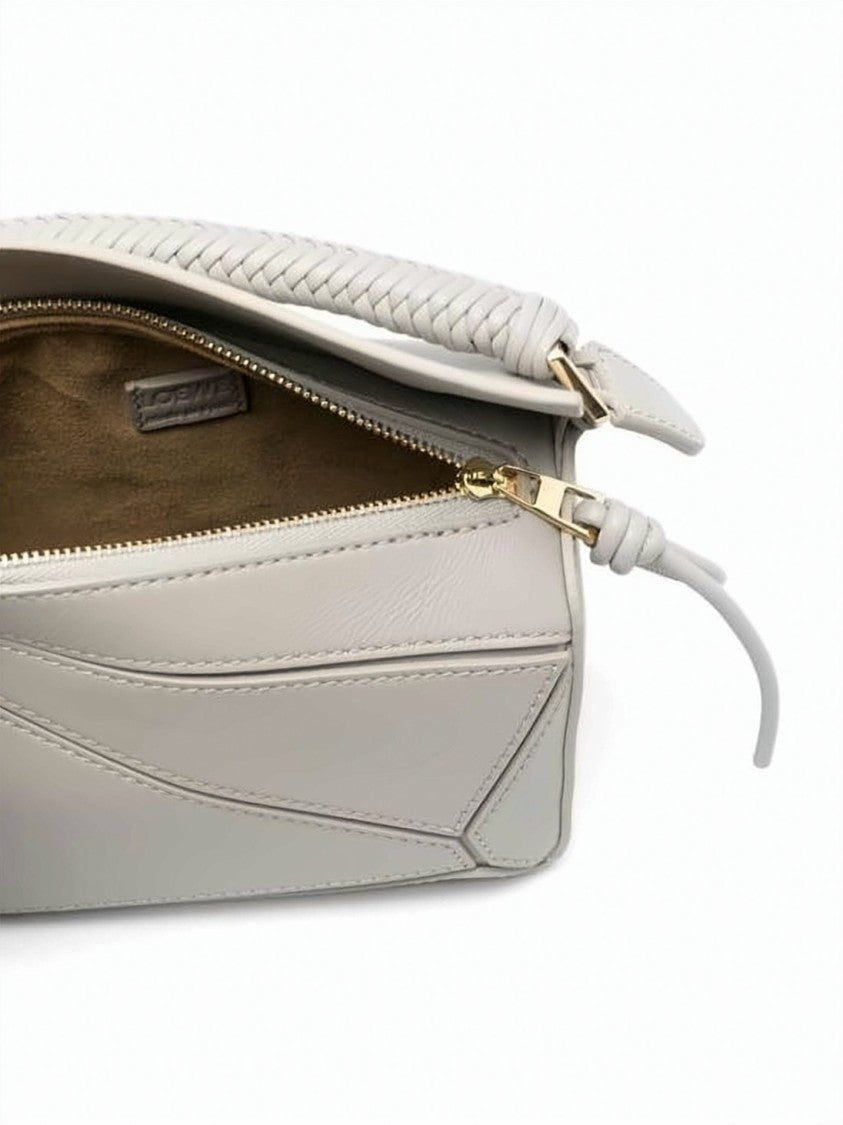 Loewe Geometric Structured Calfskin Tote With Braided Handle