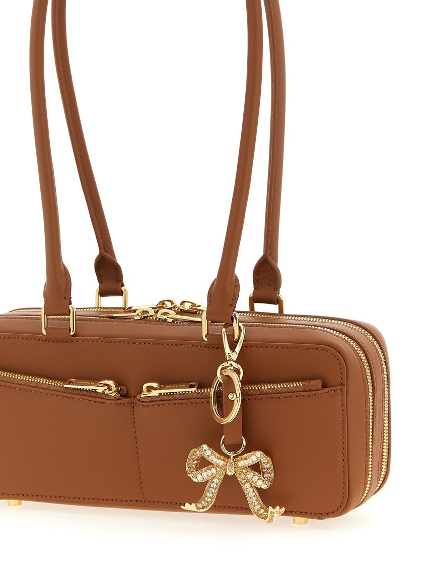 Self-Portrait Tan Leather Baguette Shoulder Bag