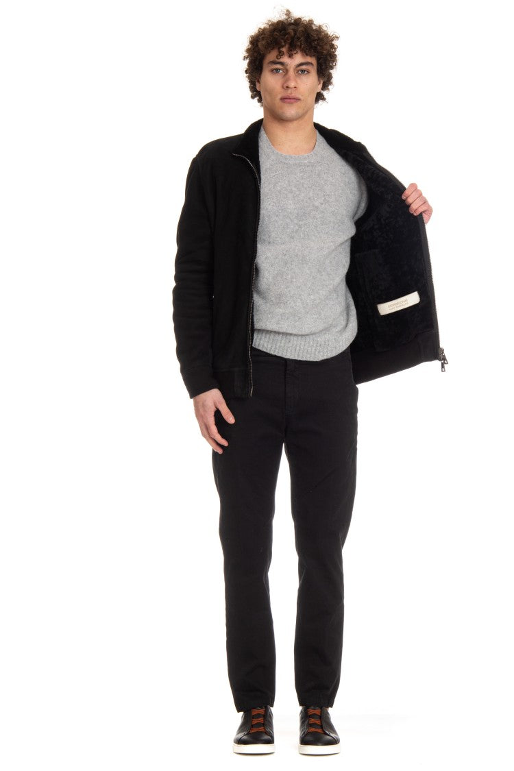 Giorgio Brato Zipped Shearling With Knit Panels