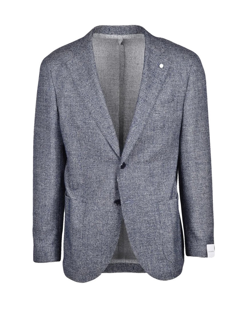 Luigi Bianchi Round Jacket Linen/Cotton/Polyamide - Blue
