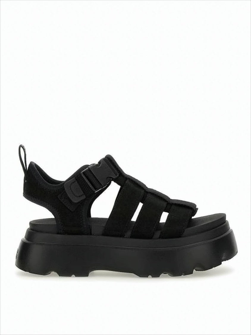 Ugg Nubuck Leather Sandals With Rugged Platform Sole