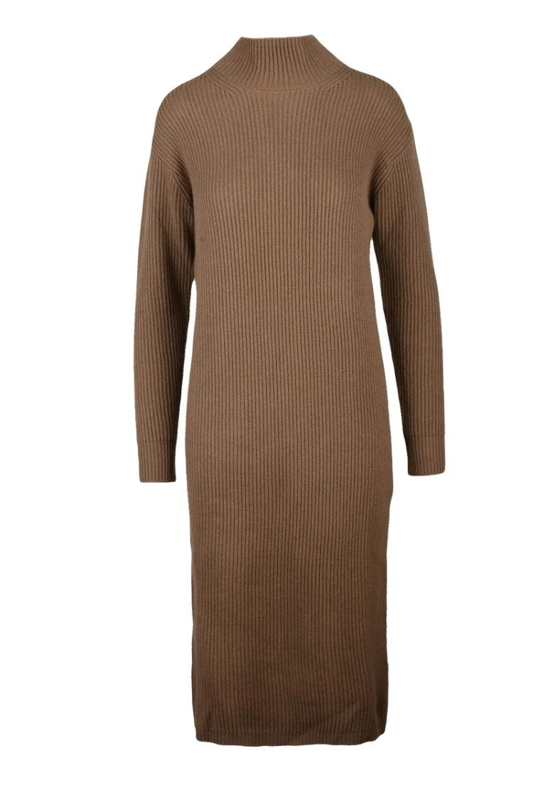 Max Mara Long Dress In Wool And Cashmere - Brown