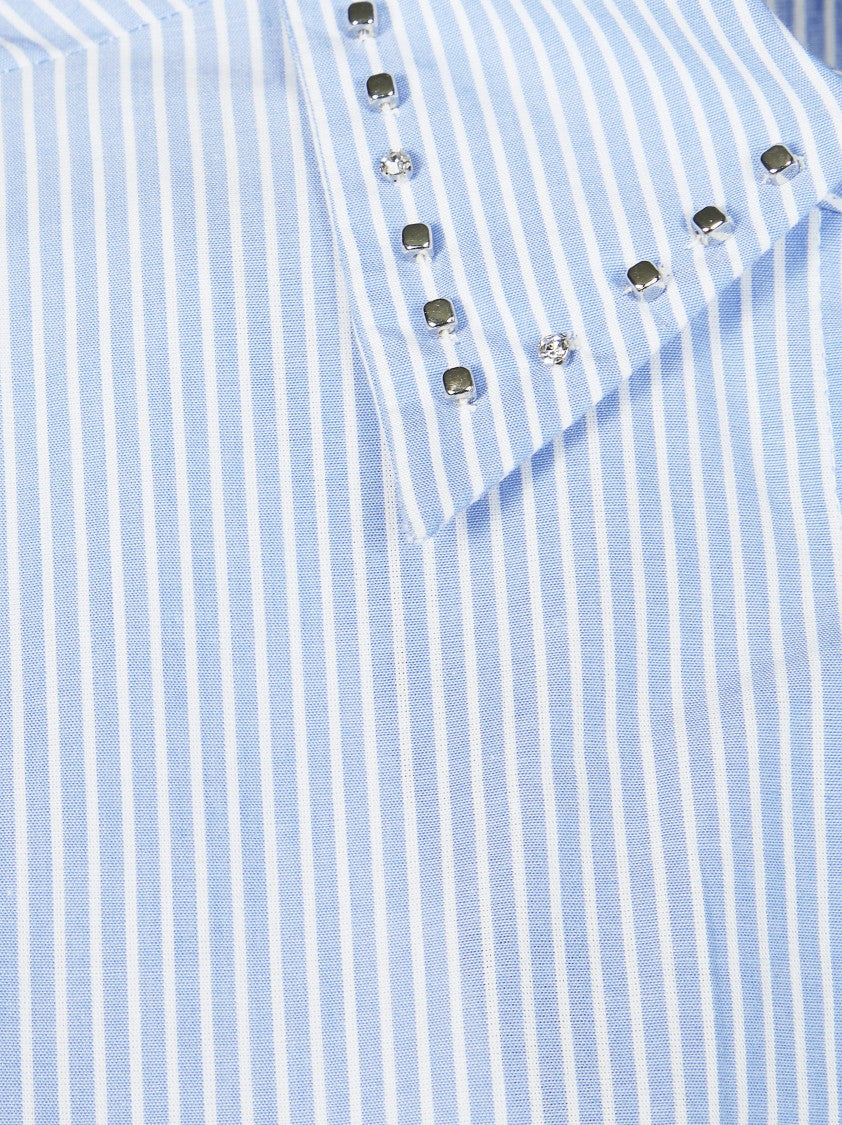 Pinko Light Blue Charita Bastonetto Striped Shirt