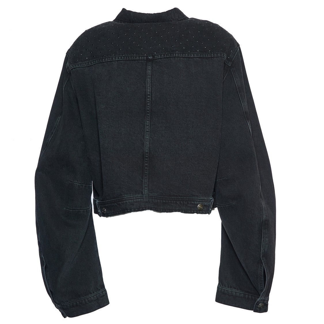 Rotate Oversized Denim Jacket With Sparkling Shoulder Embellishments