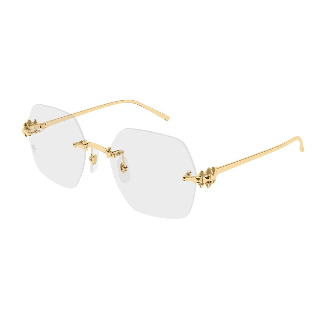 Cartier Gold Clash De Cartier Rimless Geometric Sunglasses