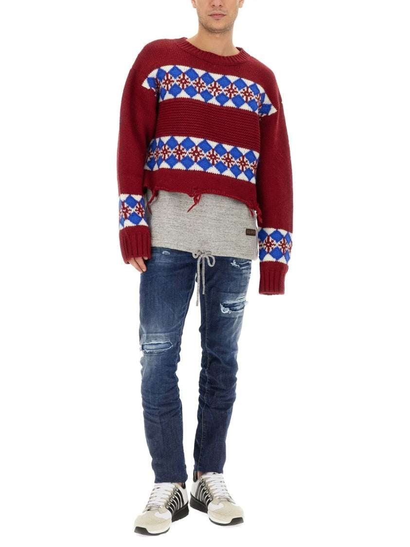 Dsquared2 Bold Jacquard Knit Sweater