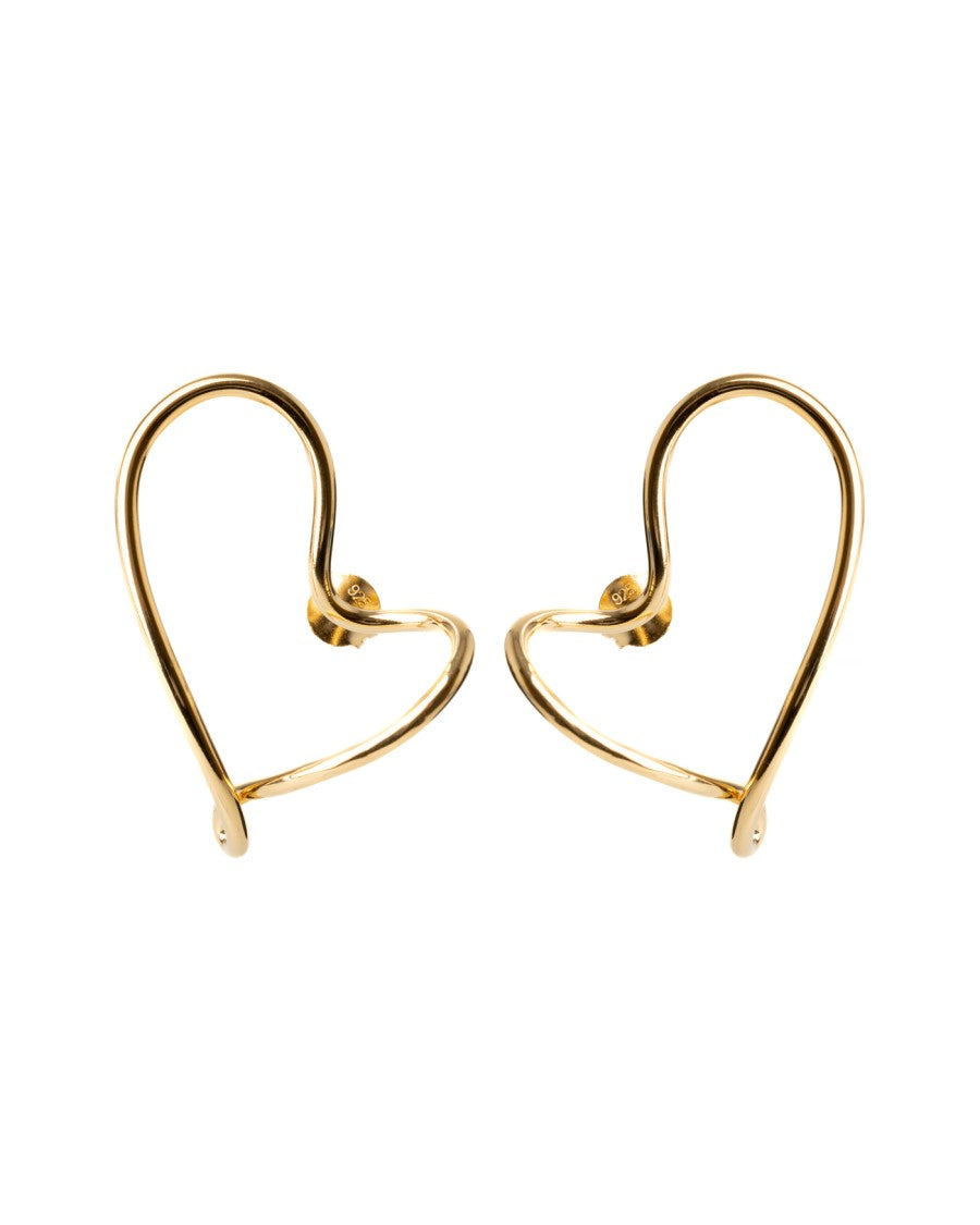 Bar Jewellery Dancing Hearts Earrings – Gold-Plated Silver