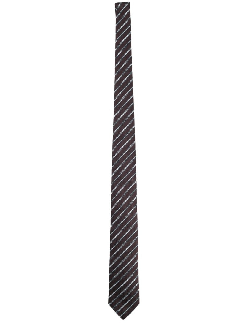Giorgio Armani Diagonal Striped Pointed Tip Silk Tie