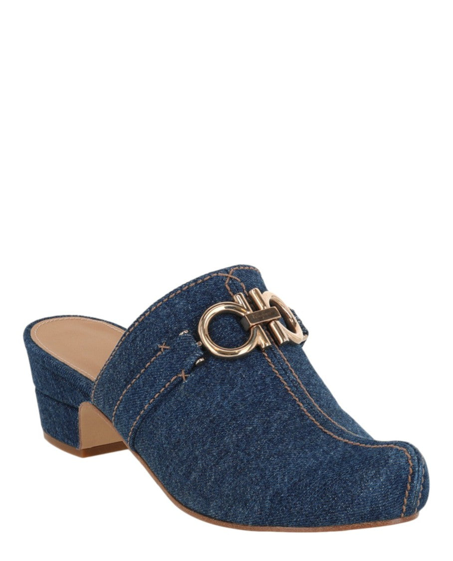 Ferragamo Phobos Denim Mules