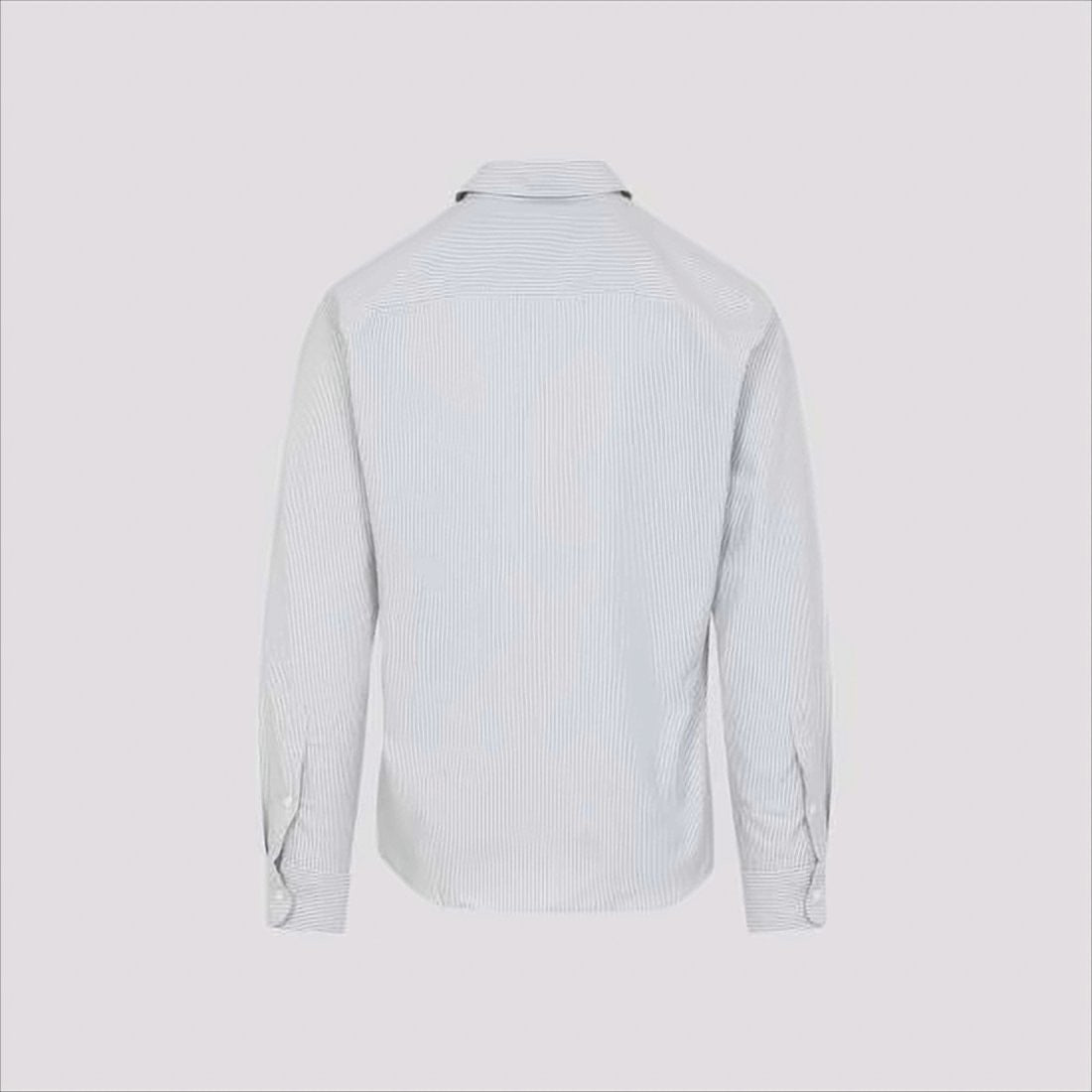 Ami Paris Button-Up Shirt With Vertical Stripes And Embroidered Heart