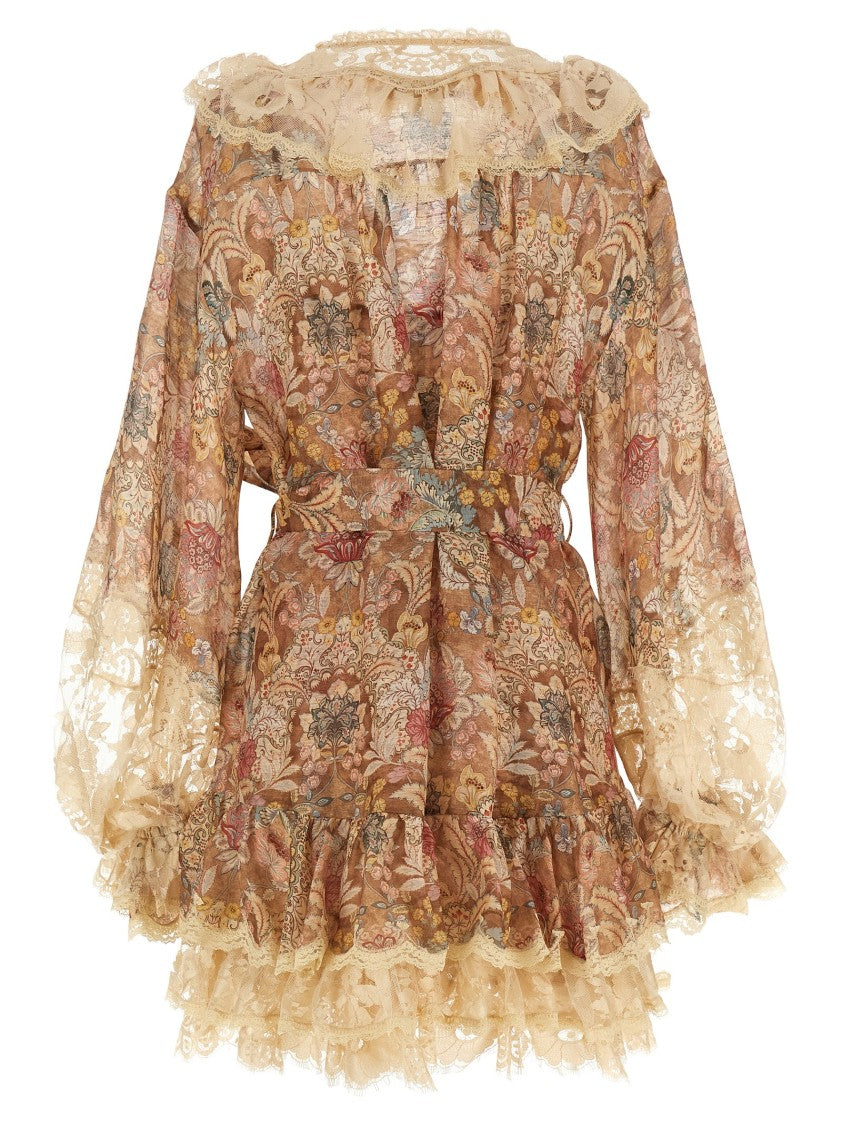 Zimmermann 'Rebellion' Floral Print Silk And Linen Dress